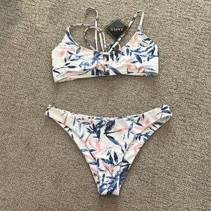 Blue, pink and white swim set from Zaful